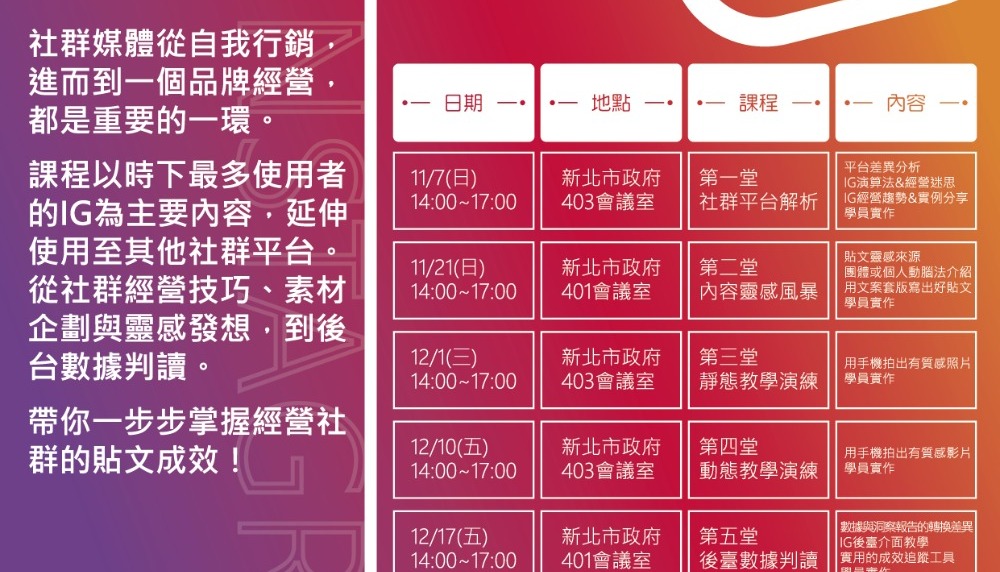 新北市政府IG實戰攻略課程