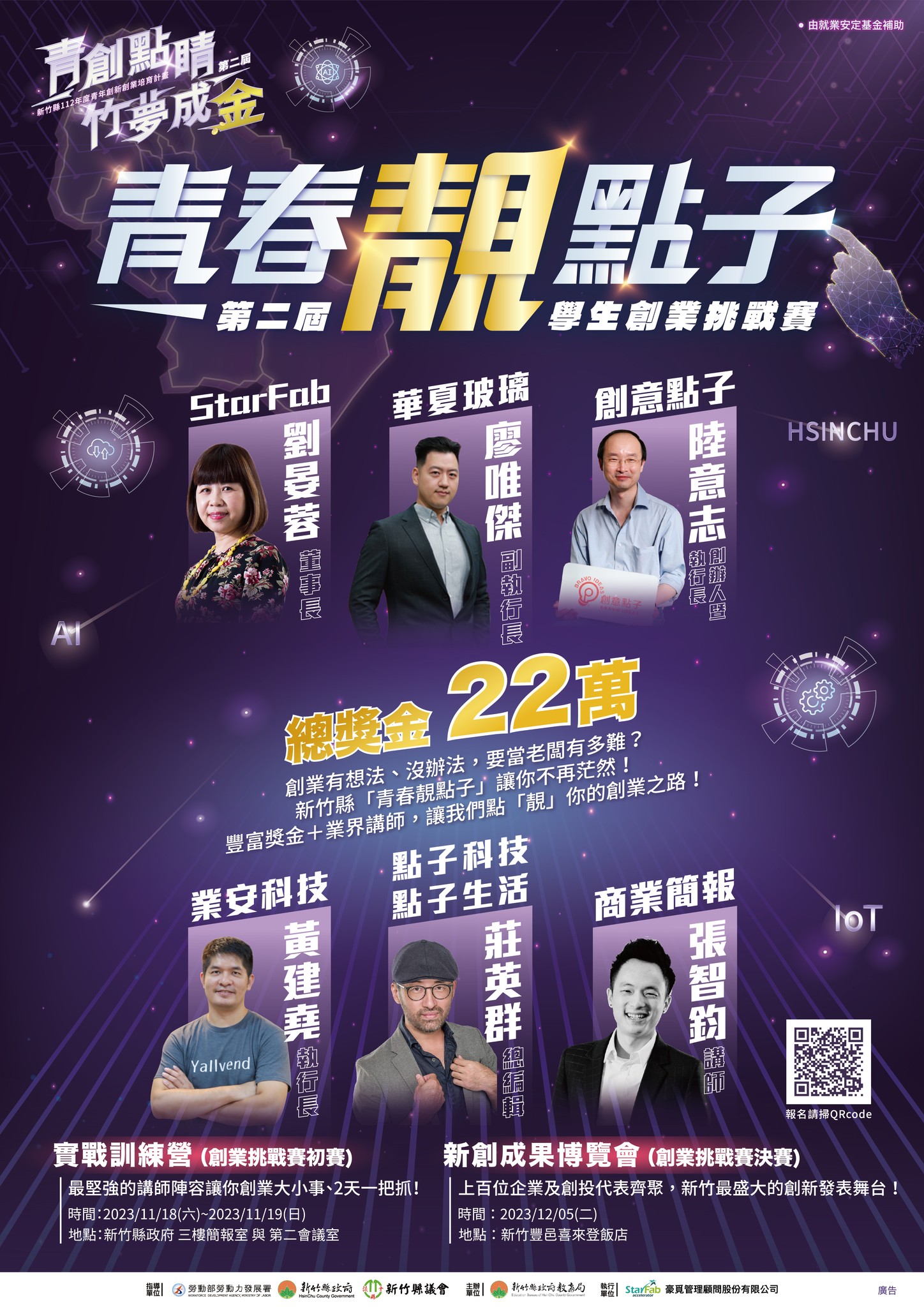 新竹縣112年青年創新創業培育計畫-第二屆青春靚點子學生創業挑戰賽